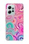 Redmi Note 12 4g Compatible Pink Turquoise Spiral Printed Transparent Phone Case
