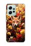 Redmi Note 12 4g Compatible Fox and Flowers Printed Transparent Phone Case