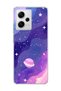 Redmi Note 12 Pro 5g Compatible Purple Planet Star Printed Transparent Phone Case