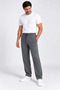 Men's Smoked Winter Wide-Leg Sweatpants with Combed Cotton and Fleece Inside, Baggy Style - 2