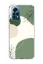 Redmi Note 12 Pro 4g Compatible Green Abstract Leaf Printed Transparent Phone Case