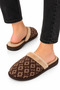 Unisex Home Furry Non-Slip Sole Slippers Brown-Beige - 3
