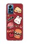 Redmi Note 12 Pro 4g Compatible Cute Rabbit Claret Red Printed Transparent Phone Case