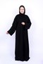 Women's Black Front-Open Nida Abaya with Beaded Wave Embroidery