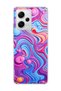 Redmi Note 12 Pro 5g Compatible Pink Blue Fluid Printed Transparent Phone Case