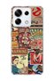 Redmi Note 13 Pro 5g Compatible Old Poster Collage Printed Transparent Phone Case