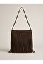 Leather Knitting with Tassels - 2