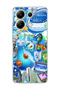 Redmi Note 13 4g Compatible Blue Bubble Fish Printed Transparent Phone Case