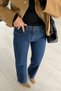 Premium Series Mid Waist Straight Dark Blue Jeans - 3