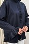 Ruffle Detailed Oversized Shirt 0057 - Dark Blue - 6