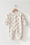 I Love Mom Dad Patterned Baby Romper 3-6-9 Months 100% Cotton
