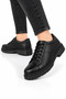 Men's Genuine Leather Non-Slip Sole Shoes Black - 3