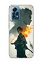 Redmi Note 12 Pro 4g Compatible Anime Fire Shadow Printed Transparent Phone Case