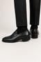 Men's Non-Slip Rubber Sole Pointed Toe Fancy Genuine Leather Shoes Black - 3