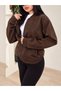 WOMEN'S RELAXED FIT BOMBER SUEDE JACKET - 4