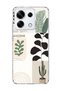 Redmi Note 13 Pro 5g Compatible Leaf Cactus Banner Printed Transparent Phone Case