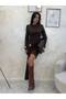 Women's Brown Buckle Mini Dress