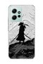 Redmi Note 12 4g Compatible Samurai Black and White Printed Transparent Phone Case