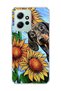 Redmi Note 12 4g Compatible Sausage Dog Sunflower Printed Transparent Phone Case