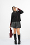 Women's Winter Anthracite Amorette Stone Embroidered Heart Detailed Knitwear Cardigan 20302 - 2