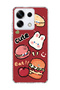 Redmi Note 13 Pro 5g Compatible Cute Rabbit Burgundy Printed Transparent Phone Case