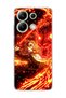Redmi Note 13 4g Compatible Anime Flame Sword Printed Transparent Phone Case