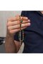 Turquoise Amber Crimped Amber Prayer Beads with Metal Tassels - 2