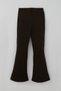 Girl's Leggings with Spanish Style Cuffs, Glittery Heart Emblem Accessories, 4-8 Years Old, Dark Brown - 2