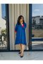Blue Plain Formal Dress - 2