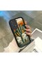 Samsung Galaxy A72 Compatible Black Silicone Camera Protected Shock Absorbing Protective Case with Cactus Pattern