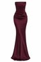 Plum Draped Evening Dress with Scarf - 20630
