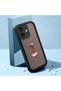 iPhone 16 Compatible Black Silicone Camera Protected Shock Absorbing Protective Case with Striped Dog Pattern - 2