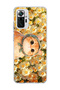 Redmi Note 10 Pro 4g Compatible Orange Cat Daisy Printed Transparent Phone Case with Scarf