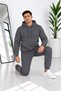 Men's Premium Quality 3-Thread Cotton Model Hooded Track Suit Set - 5