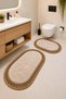Handmade Bohemian Bath Mat Set of 2 Plush Non-Slip Gel Base 40X60 cm and 60X100 cm