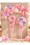 Party 9 Year Old Kuromi Themed Birthday Balloon Set with Bow Foil Balloon Pink Purple Party Decoration Set with Number Options for 1-9 Years Old