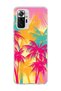 Redmi Note 10 Pro 4g Compatible Pink Yellow Palm Printed Transparent Phone Case