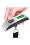 Digital Luggage Scale, Portable Handheld Scale with LCD Display, 50kg/110lb Capacity for Travel, Baggage Weighing (Metal, Silver-Black)