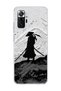 Redmi Note 10 Pro 4g Compatible Samurai Black and White Printed Transparent Phone Case