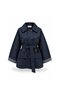 Cuffed Plaid Jacket Navy Blue