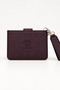 Women's Card Holder Wallet with Wrist Strap Mini Wallet with Snap Closure Card Compartment Transparent Id Compartment - 5