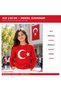 Girl's Turkish Flag Printed Long Sleeve Red T-Shirt with Ribbed Cuffs - 3