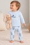 Baby Boy Cute Airplane Patterned Pastel Blue Pajama Set