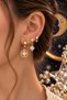 Compass Star 3-Piece Combination Steel Earring Set (Gold Color) - 2