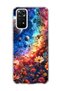 Redmi Note 11 / 11S Compatible Galaxy and Flowers Printed Transparent Phone Case
