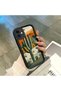 iPhone 11 Compatible Black Silicone Camera Protected Shock Absorbing Protective Case with Cactus Pattern