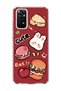 Redmi Note 11 / 11S Compatible Cute Rabbit Claret Red Printed Transparent Phone Case