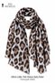 Ultra Luxury Blue Gray Leopard Pattern Shoulder Shawl & Scarf & Head Cover 90X180 cm - 2