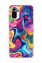 Redmi Note 10 / 10S Compatible Rainbow Fluid Color Printed Transparent Phone Case