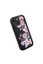 iPhone 15 Plus Compatible Black Silicone Camera Protected Shock Absorbing Protective Case with Floral Pattern - 4